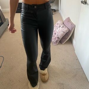 Flare leather pants